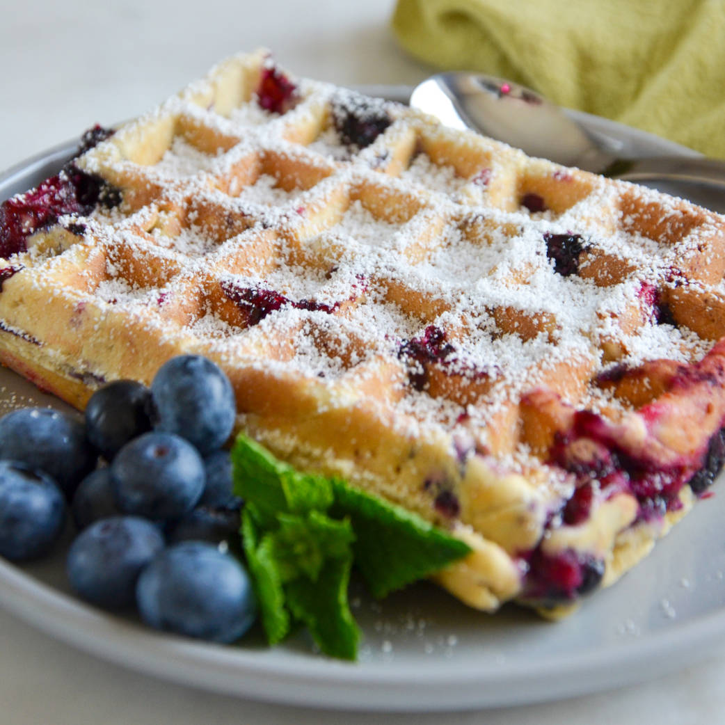 Schnelle Blaubeerwaffeln